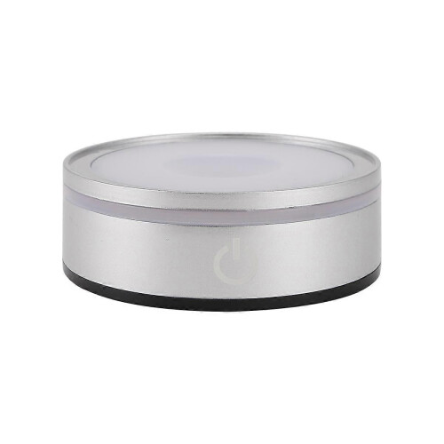 LED Light Base with Sensitive Touch Round Colorful Silver Concave 1