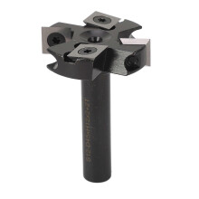 Fraise à surfacer pour panneaux de particules, tige de 12 mm, diamètre de coupe de 1 3/4 po, 4 cannelures, lame indexable, fraise à raboter