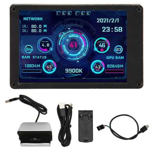 Οθόνη IPS Mini USB 3,5 ιντσών, CPU, GPU, RAM, οθόνη θερμοκρασίας, αισθη