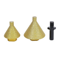38mm 50mm Beveling Chamfer Bit M10 Adapter Brazed Diamond Cone Bit for Marble Tile Quartz Hole Enlarging Drilling Grinding