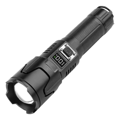 LED Super Bright Flashlight USB Charging 120000LM Retractable Zoom Handheld Flash Light IPX5 Waterproof