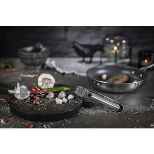 Πρέσα σκόρδου Rikon Epicurean από ανοξείδωτο χάλυβα, 6,5 x 1 x 1,5 ίν 1