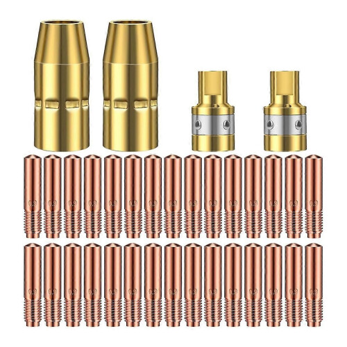 34Pc for MIG Welding Accessory Kit,0.03In Contact Tip Airless Nozzle Diffuser Compatible with H-9/10