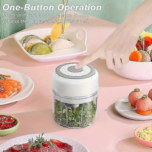 Νέος ηλεκτρικός μίνι κόφτης USB 100/250ml για σκόρδο και λαχα 2