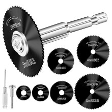 Zwarte zaagbladen, geschikt voor boormachines met 1/4 inch zeskantschacht en roterende boorzaag, 6 stuks
