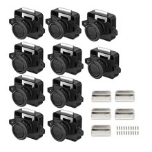 Paquete de 10 cerraduras, cerraduras metálicas de botón pulsador para puertas, muebles, armarios y puertas.