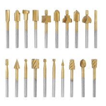 20Pcs Wood Carving Bits Engraving Router Bit, HSS Rotary Burr Set with 1/8 Inch (3mm) Shank for Rot