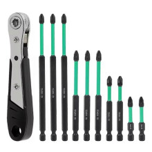 10Pcs PZ2 Magnetic Driver Bits Heavy Duty Hex Screwdriver Bit Set Switch Electrician for Socket Swi