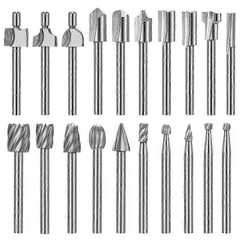 20-Piece 1/8" Carbide Router Engraving Bits Set for Dremel Tools
