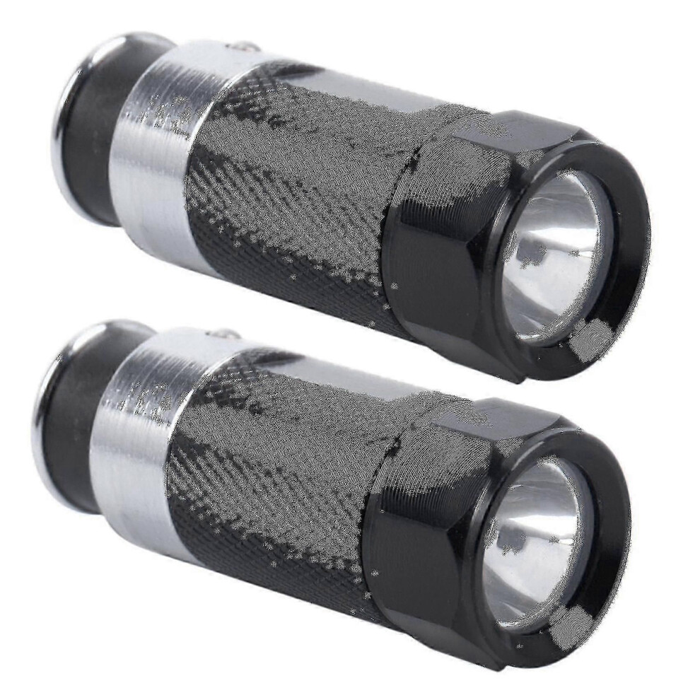 2Pcs Mini Led Flashlights Car Cigarette Lighter Rechargeable Led Flashlight White 9152359611848