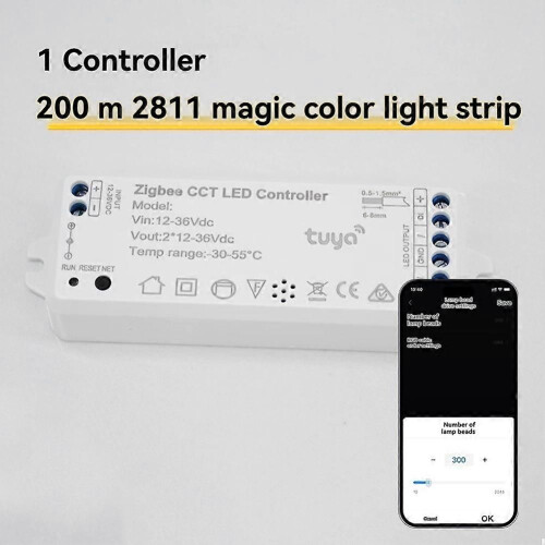 Tuya Zigbee 2811cob DC12V 36V LED Light Strip Controller Fantasy Light Strip με λειτουργία λήψης ήχου 1