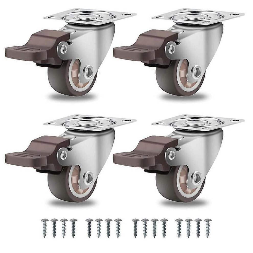 Furniture Castors Small 25Mm,360 Degree Swivel Castors Heavy Duty Load Capacity Silent Solid Rubber Castors Set Of 4 9152359612586