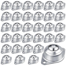 30Pcs Roller Ball Transfer Bearing, 1/2Inch Carbon Steel Ball Casters