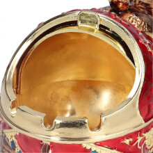 Ash Tray European Style Retro Elephant Spherical Zinc Alloy Dust Collector with Lid