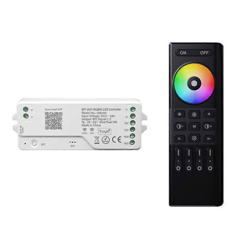 Tuya Wifi LED RGB IC LED Controller Set Remote Tuya APP Work