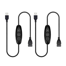 5V USB-LED-Dimmerschalter, 10-stufige Dimmung, Buchse auf Stecker, 2er-Pack USB-betriebener Dimmer für