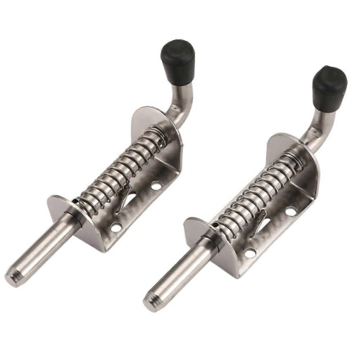 2Pcs 5 Inch Stainless Steel Spring Loaded Latch Pin Bolt 2mm 1