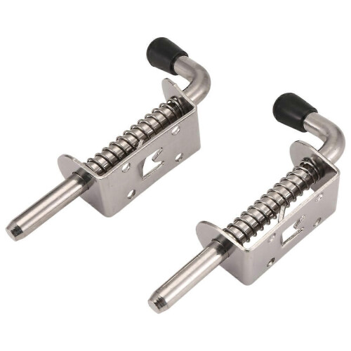 2Pcs 5 Inch Stainless Steel Spring Loaded Latch Pin Bolt 2mm 2