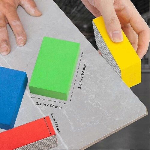 Συσκευασία 4 τεμαχίων Diamond Hand Steel Pads συμβατά με λείανση κεραμ 1