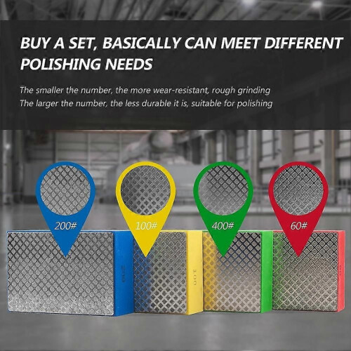 Συσκευασία 4 τεμαχίων Diamond Hand Steel Pads συμβατά με λείανση κεραμ 2