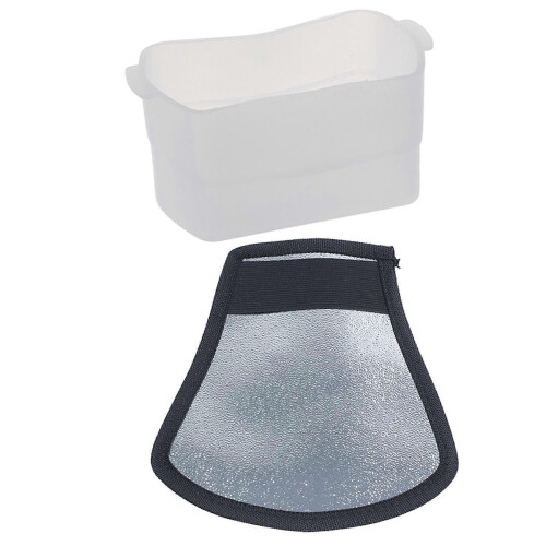 1 Pcs Flash Diffuser Softbox & 1 Pcs Flash Diffuser Silver/White Reflector Black Silver 1