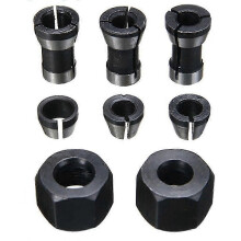 8Pcs High Precision Adapter Collet Set for Router Milling Cutter Tool, 6mm/6.35mm/8mm Collet Chuck for Engraving Trimming Machine