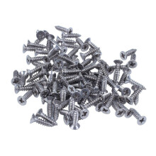 100 tornillos autorroscantes Phillips de cabeza plana de acero inoxidable de 12x3 mm, color plata.