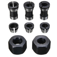 8pcs High Precision Collet Chuck Set 6mm 6.35mm 8mm for Engraving Trimming Router Machine