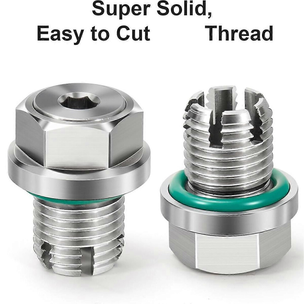 M14.1-1.5 X 15Mm Oversize Piggyback Oil Drain Plug, Stainless Steel Self Tapping Oil Pan Thread Repair Kit 9152359623407
