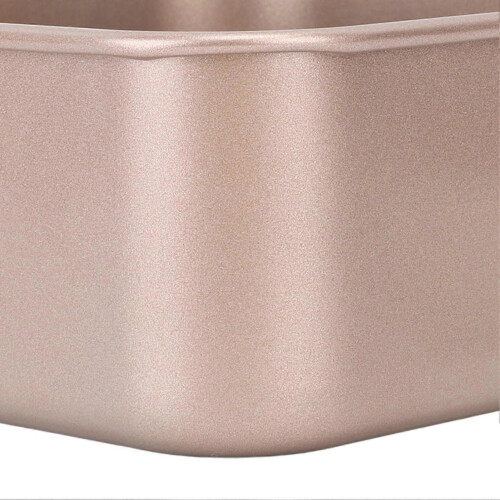 Deep Square Baking Pan, Non-Stick, Stackable, Thick Carbon Steel, for Cakes, Bread, BBQ, Golden 1