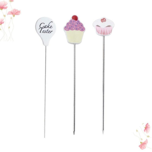 3Pcs Stainless Steel Cake Tester Probe Cake Tester Biscuits Baking Test Needle DIY Baking Tool for Cake Bread Muffin Testing 2