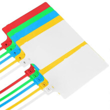 100 etiquetas de envío de plástico con precintos de seguridad, colores surtidos, impermeables, para