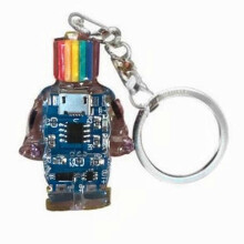 Fast Reach Electronic Robot Keychain Handmade Jewelry Key Rings for Phone Stylish Jewelry Blue