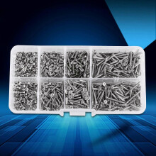 800 tornillos autorroscantes de cabeza plana Phillips M2 para carpintería con caja.