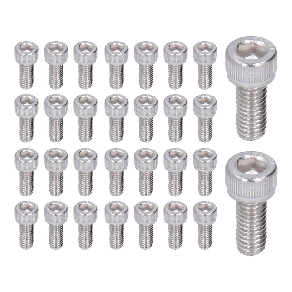 30Pcs Hex Bolt Socket Cap Head Screw A2â70 304 Stainless Steel Marine Grade Fastener Hardwarem6x22 9152359623834