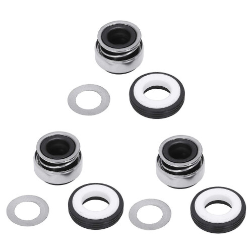 3X 12mm Coiled Spring Rubber Bellow Pump Mechanical Seal 301-12