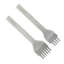 2 piezas de 4 mm, 4 dientes, 6 dientes, punzón para cuero, pulido espejo, perforador de cuero con agujeros