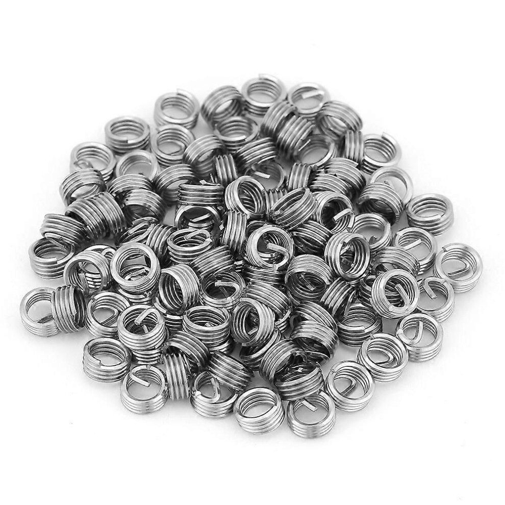 100Pcs Stainless Steel Coiled Wire Helical Screw Thread Inserts M6 X 1.0 X 1D Length 9152359623797