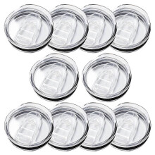 Ersatzdeckel für Skinny-Becher, 10er-Packung, spritzwassergeschützte Kunststoffdeckel, auslaufsicher