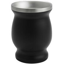 Double-Wall Stainless Yerba Gourd Mate Tea Set Coffee Water Mate Tea Cup with Spoon Straw Bombilla & Cleaning Brush 8Oz