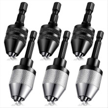 Keyless Drill Chuck Bit,Keyless Drill Chuck Fast Change Converter Extension Screwdriver Drill Adapter0.3-6.5/0.3-3.6mm