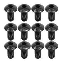 Tornillos de cabeza hexagonal M5 x 10 mm, color negro, paquete de 50 unidades