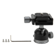 Mini Aluminum Alloy Ball Head 360 Panoramic Ball Head with Quick Release Plate Bubble Level for Tripod Monopods Digital Cameras