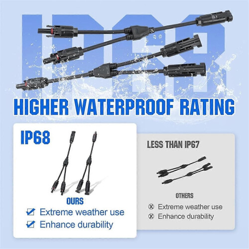 4 Pair Solar Connectors 30A Y Branch Parallel PV Adapter Cable Wire Plug Tool Kit for Solar Panel(M/FF+F/mm) 2