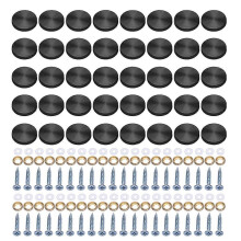 40 Pack Glass Screws Stainless Steel Screw Covers Caps Decorative Fasteners Furniture Fastening for Home Decors Black