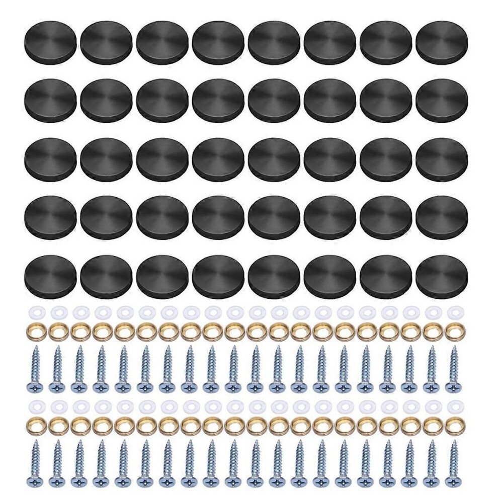 40 Pack Glass Screws Stainless Steel Screw Covers Caps Decorative Fasteners Furniture Fastening For Home Decors Black 9152359623520