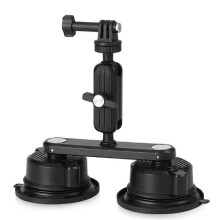 Suction Cup Mount for GoPro,Camera Car Mount on Car Window, Windshield 360 Rotation Double Suction Cup Mount