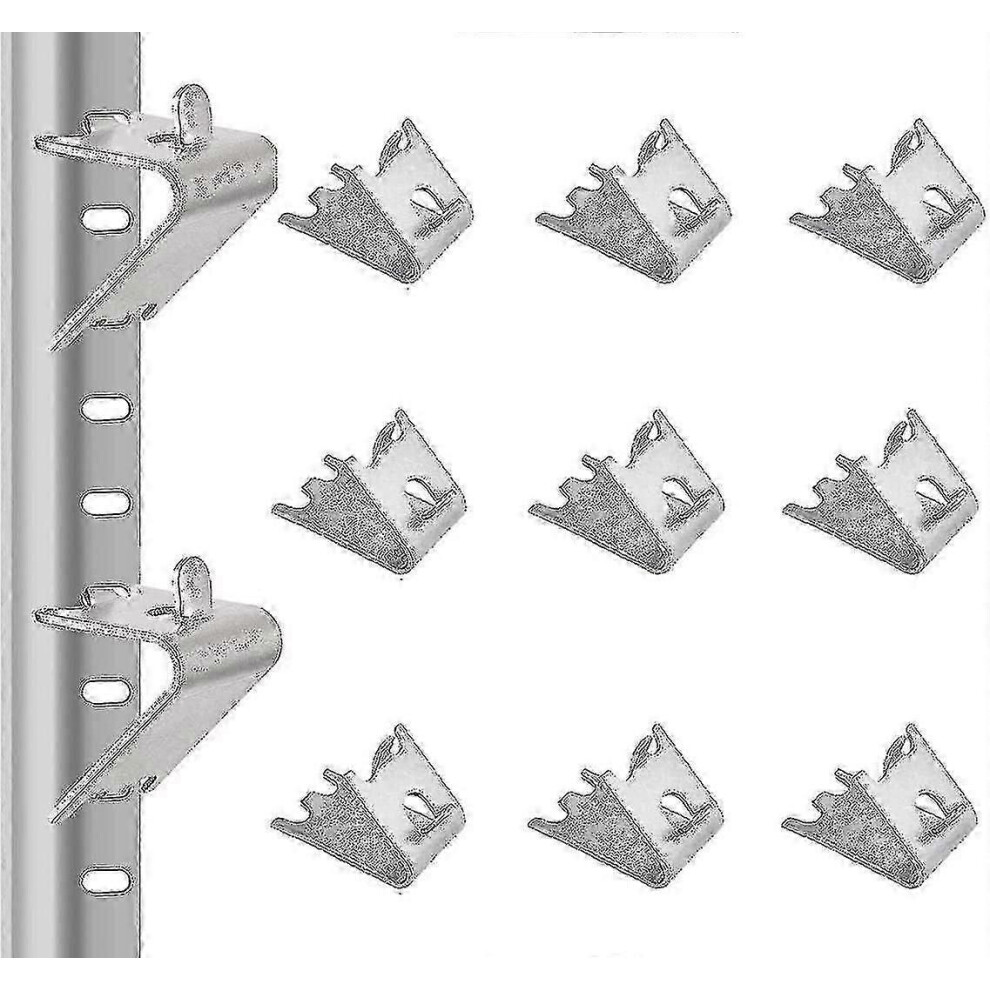 12 Pcs Stainless Steel Freezer Shelf Clips, 1.5Mm Thick Fridge Shelf Support Brackets For Commercial Refrigerator & Cooler, Silver 9152359622851