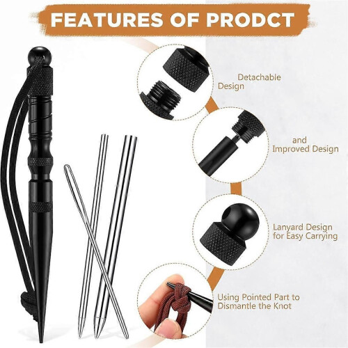 Σετ 12 τεμαχίων Paracord- Knotter Tools Σετ Marlinspike από ανοξείδωτο ατσάλ 2