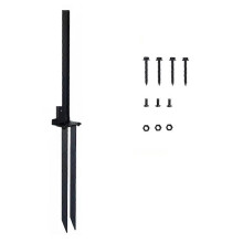 Heavy Duty Steel Fence Post Repair Kit - Anchor Brackets & Ground Spike for Fixing Tilted/Broken Woo